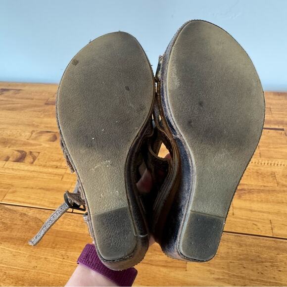 Bed Stu Julianna Distressed Leather Strappy Wedge Sandals Heels Size 7.5 - Picture 8 of 8